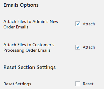 Email options.