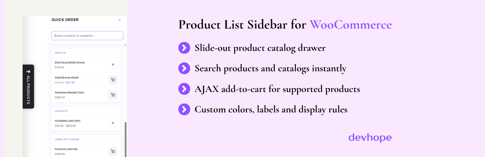 Product List Sidebar for WooCommerce