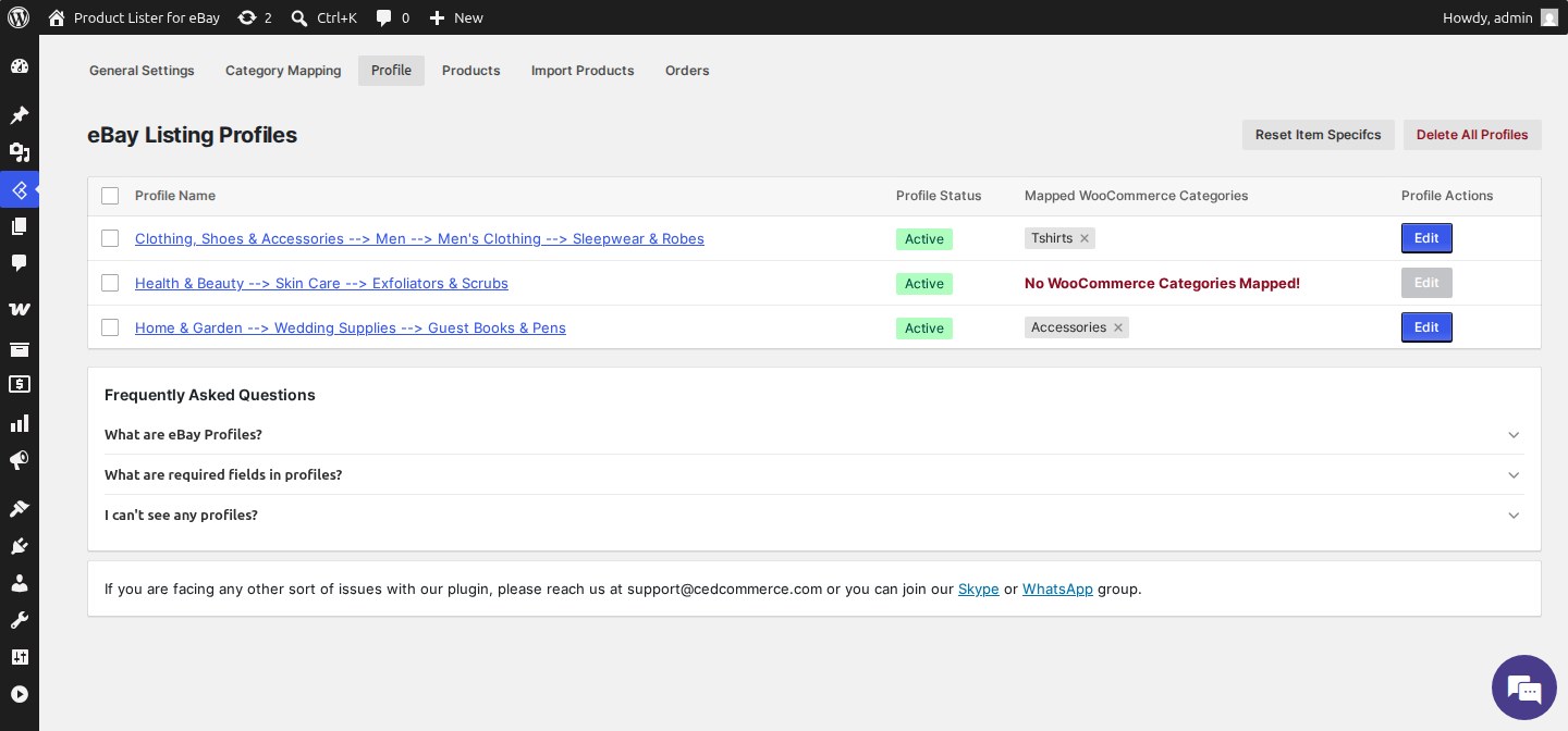 Listing Profiles