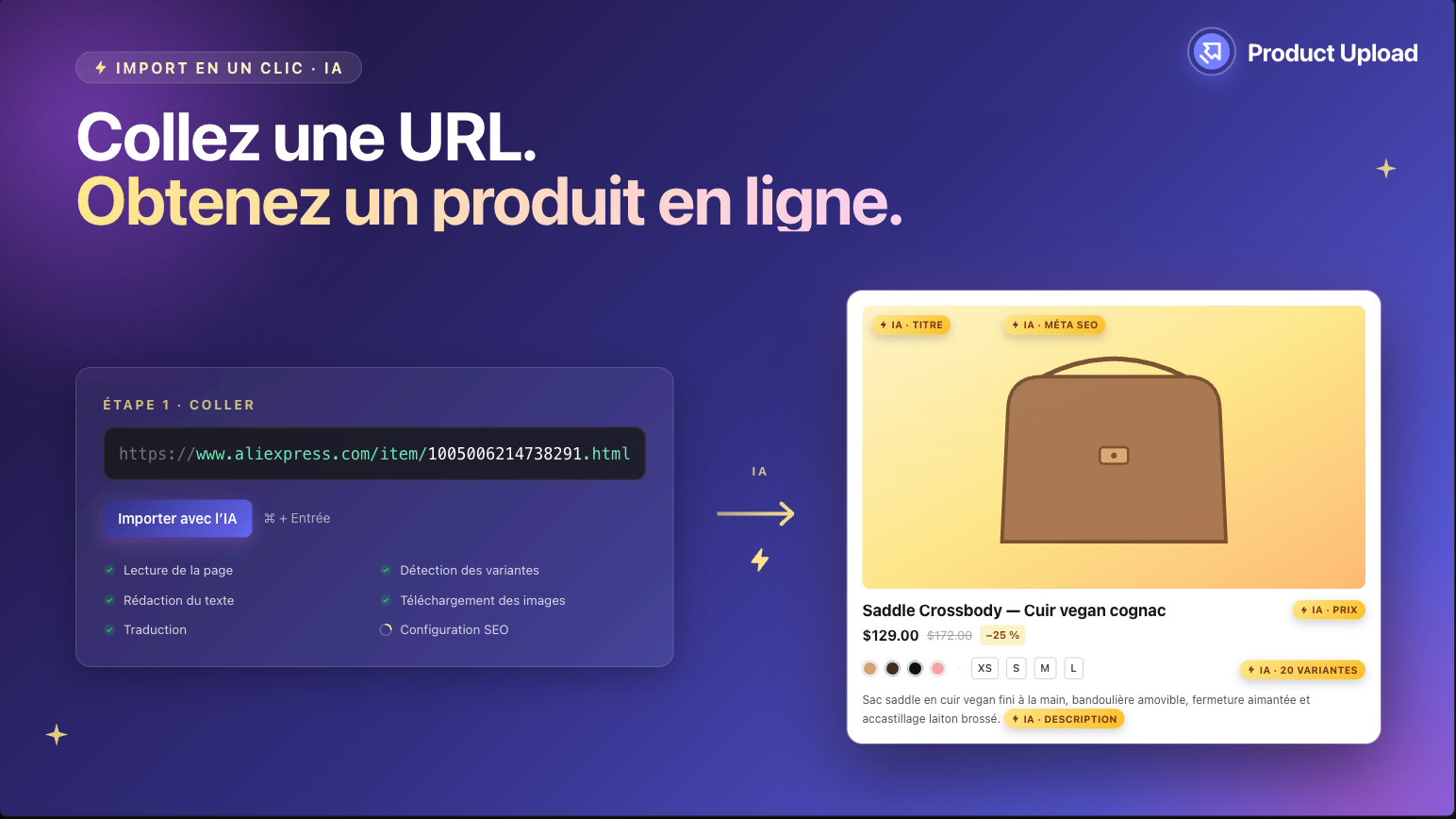 Search a marketplace by keyword from inside WooCommerce. Browse Amazon, AliExpress, Alibaba, eBay, Shein, 1688, and Taobao results with category, price, and sort filters.