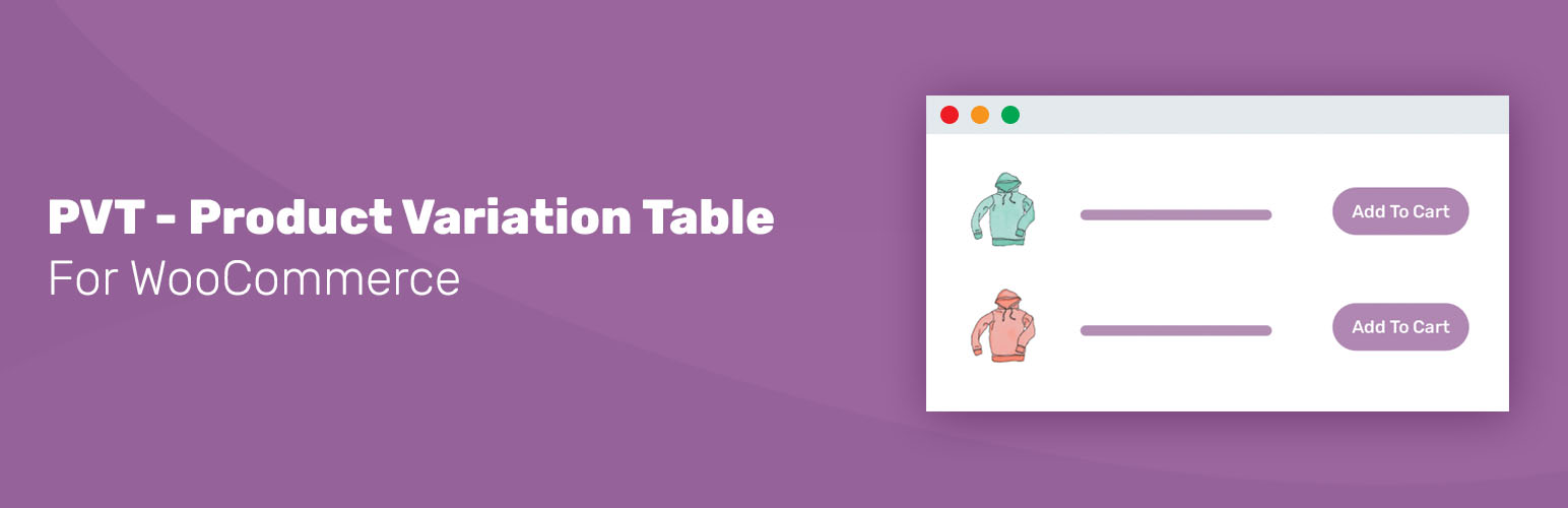 WordPress 外掛 PVT – Product Variation Table for WooCommerce 的封面圖片。