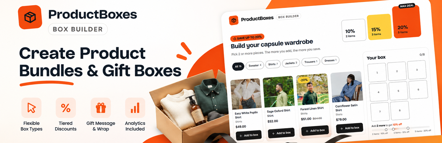 WordPress 外掛 ProductBoxes – Mix and Match Box Builder for WooCommerce 的封面圖片