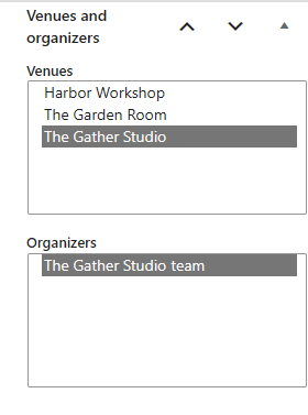 Create and manage events with venues and organizers.