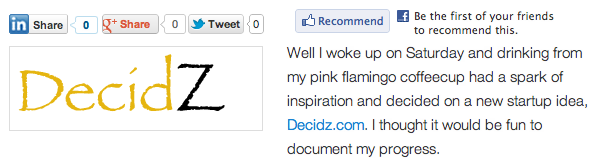 Buttons on a post page.