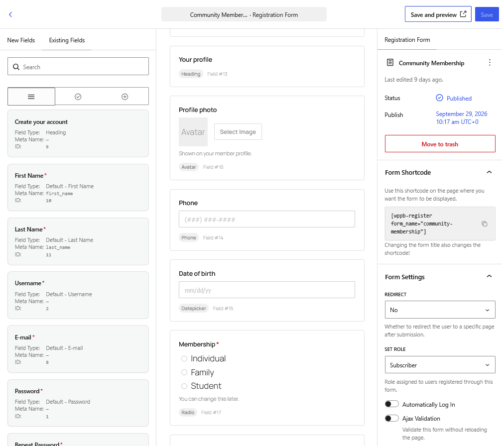 Drag & Drop to Reorder User Profile Fields