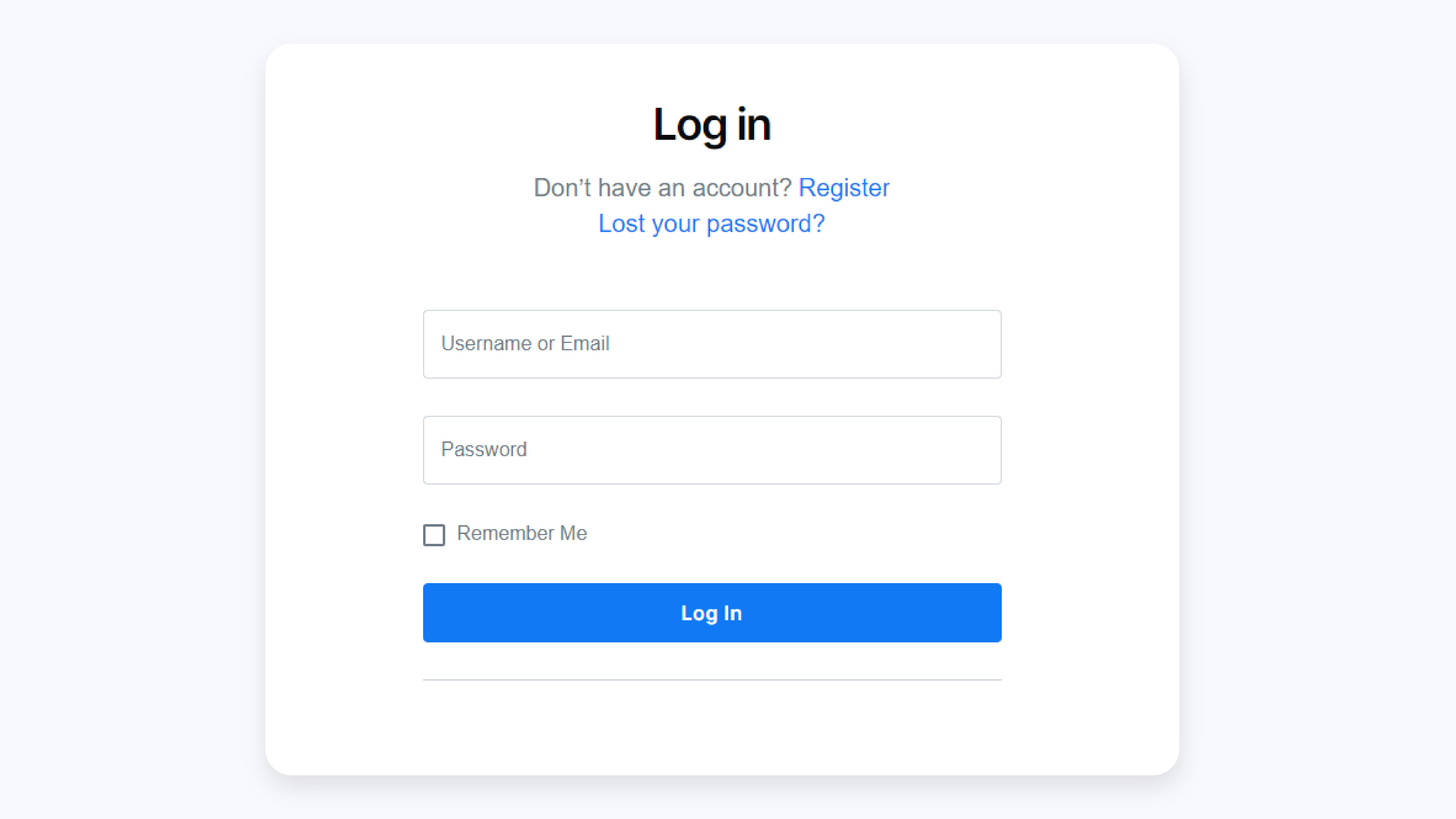 Login Form - Front-end User Login Page