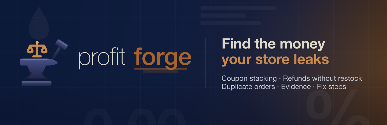 Profit Forge – Refund, Coupon & Order Audit for WooCommerce preview