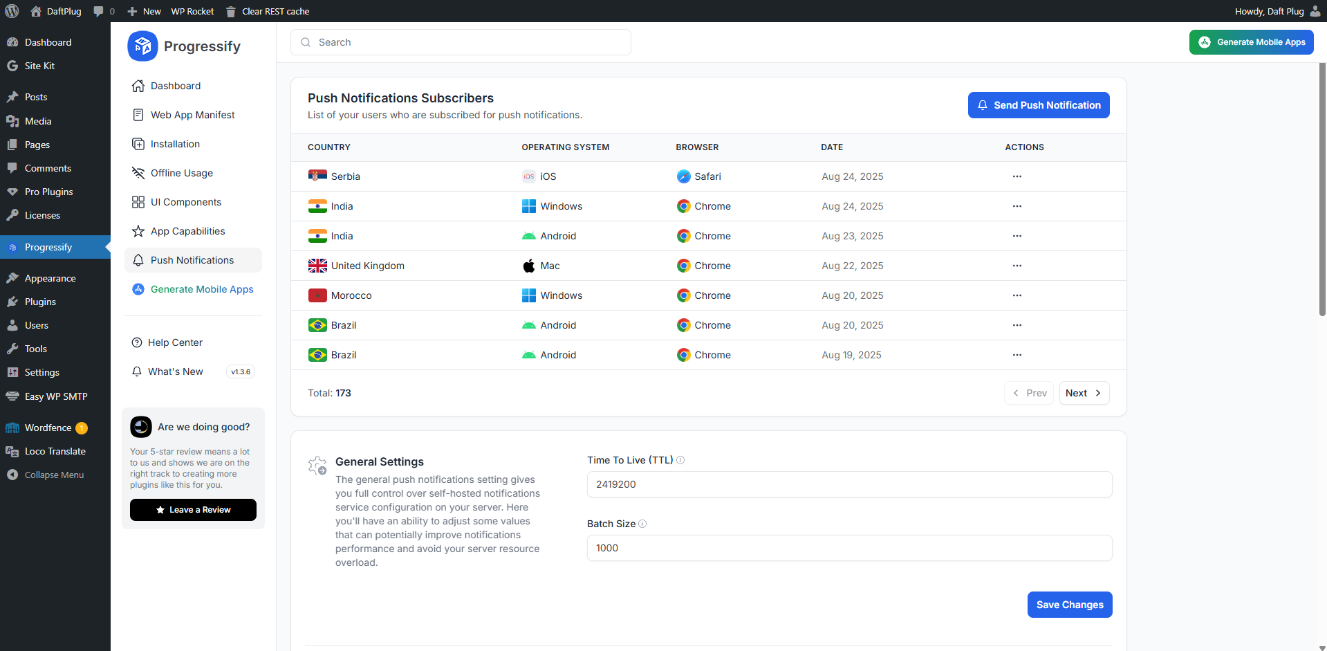 Push Notifications - Send messages directly to users' devices, providing a powerful tool for engaging users with timely updates, alerts, and personalized content.