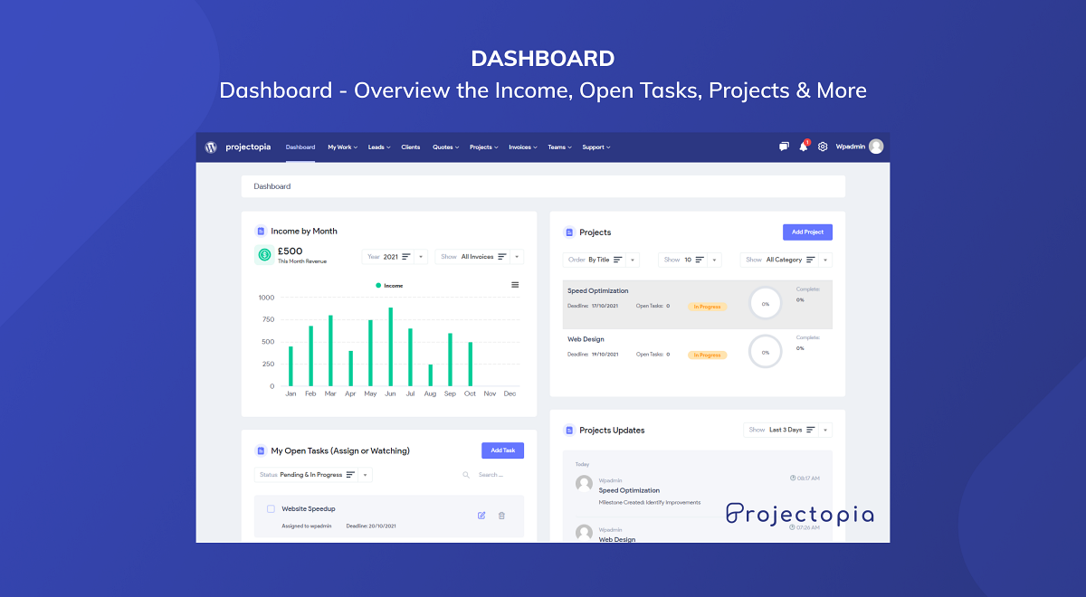 Projectopia &#8211; WordPress Project Management Plugin