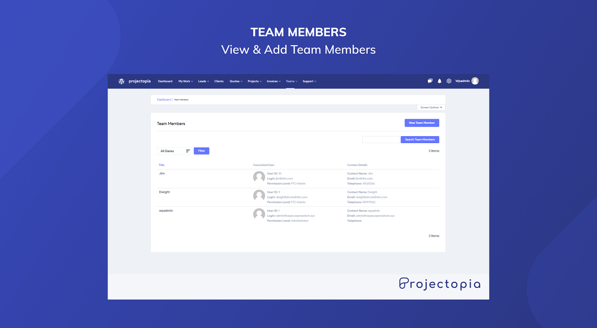 Team Members - View &amp; Add Team Members