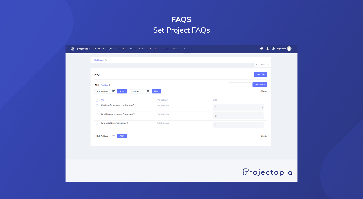 FAQs - Set Project FAQs