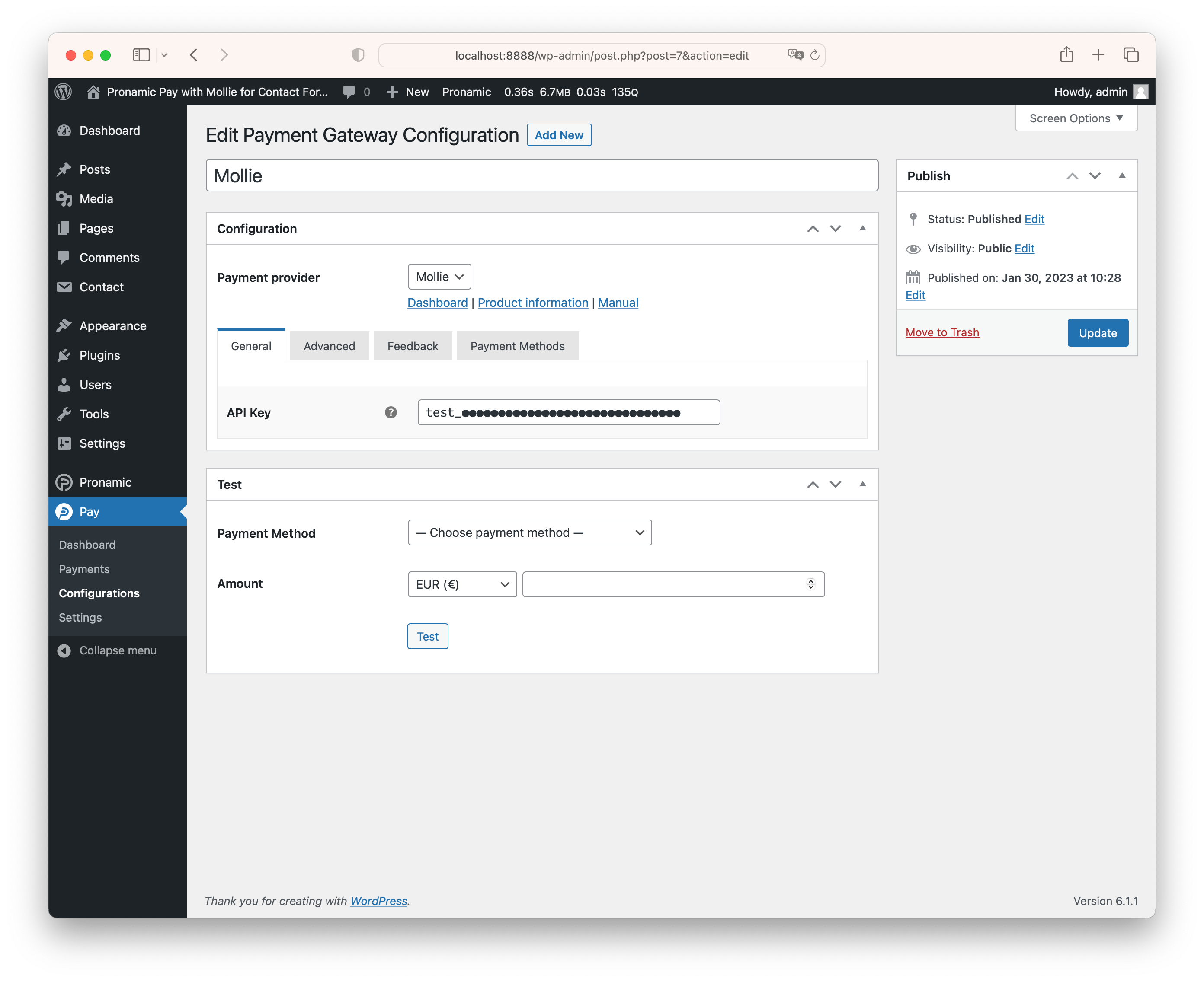 Edit Payment Gateway Configuration