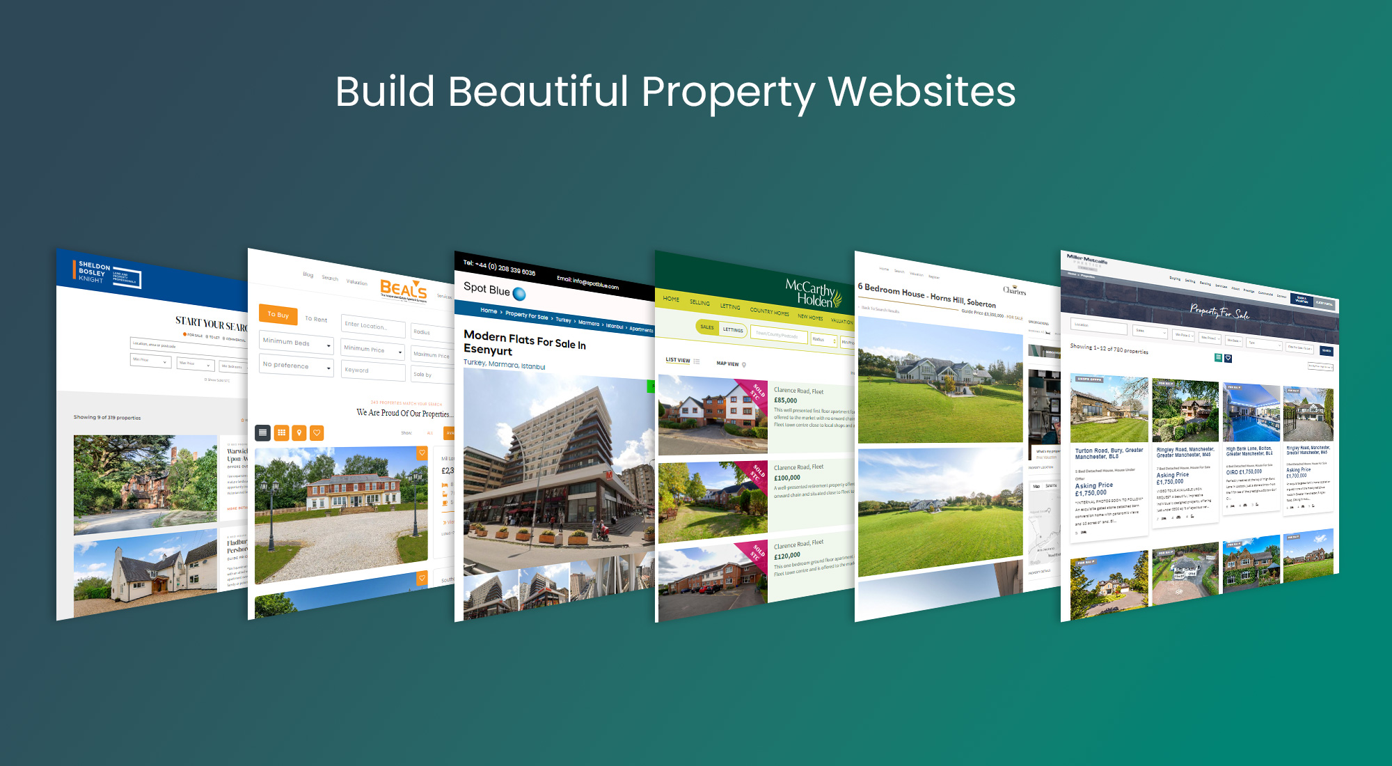 Some examples of sites created using Property Hive