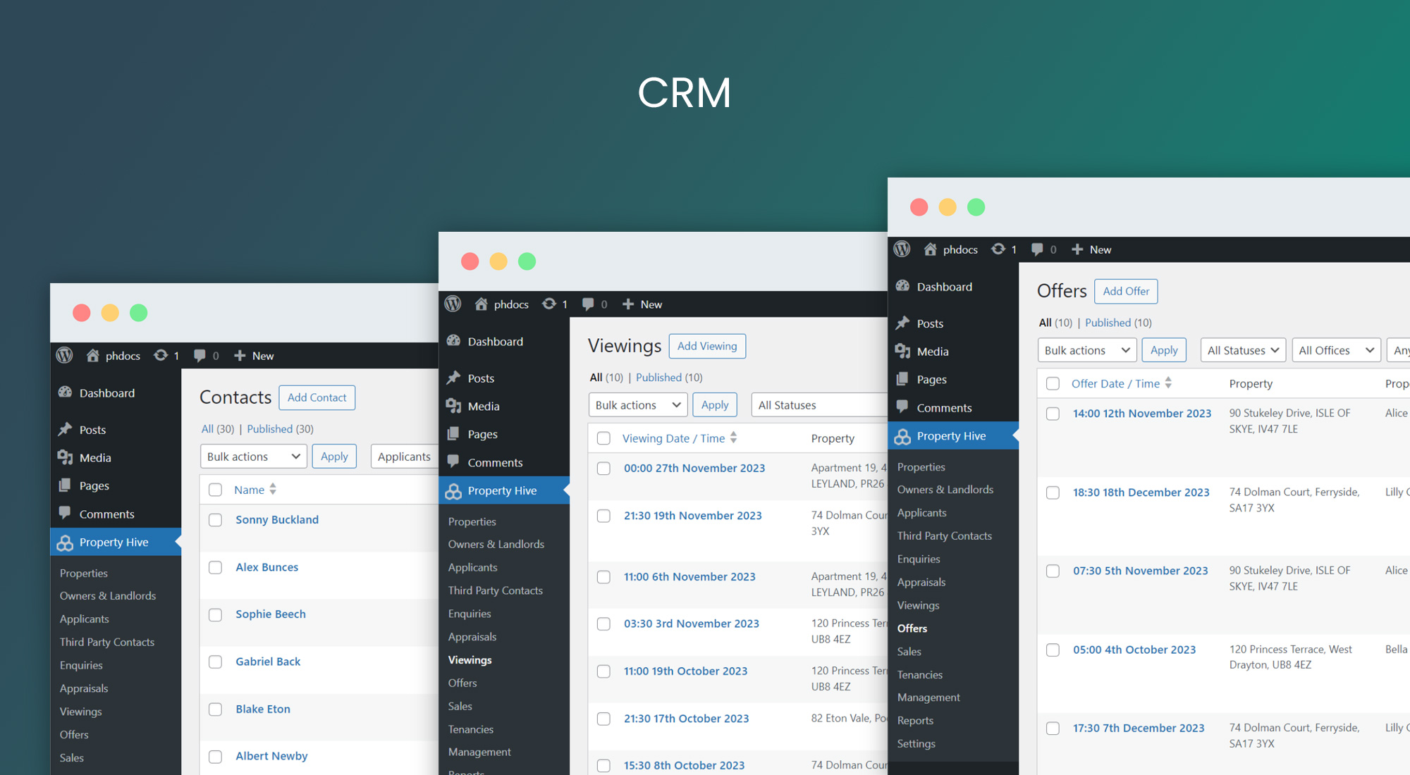 Not using a CRM? Property Hive comes with a free CRM to manage applicants, email matching properties to them, record viewings and more