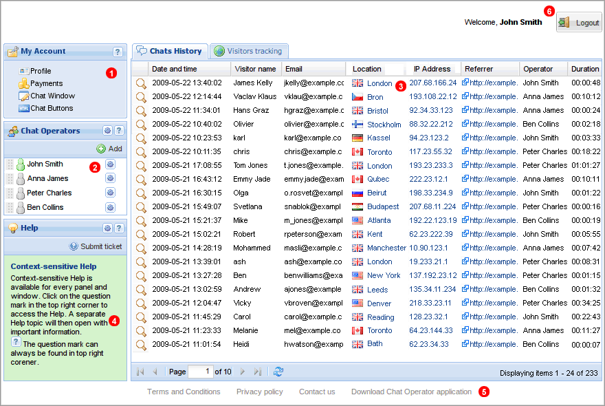 Chat History panel