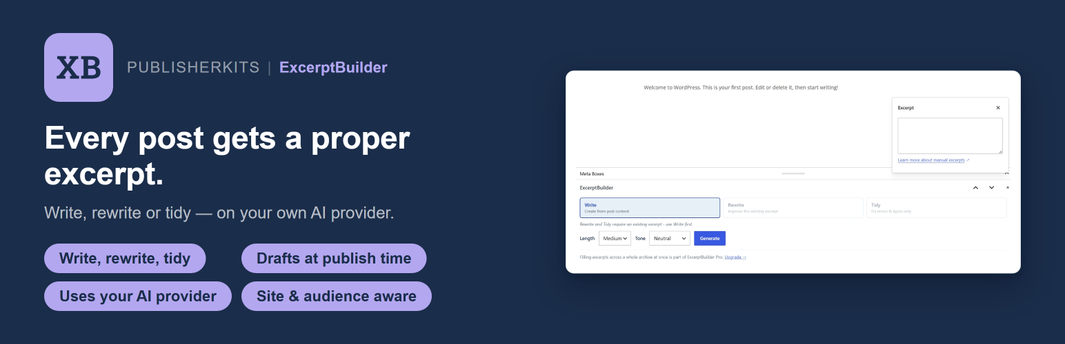 PublisherKits ExcerptBuilder