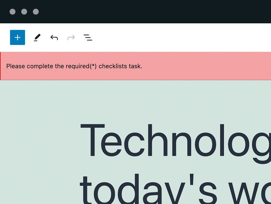 Configure seus requisitos: Cada item da lista de verificação pode ser configurado para atender às necessidades do seu site. Você pode decidir se os itens são recomendados, obrigatórios ou ignorados.