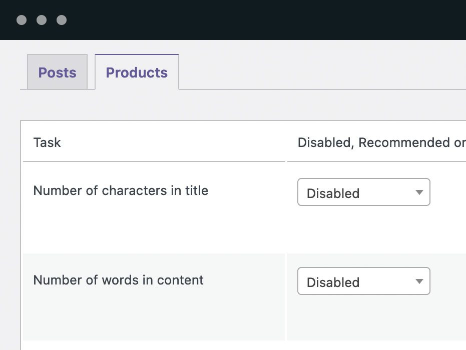 WooCommerce products checklist: This feature in Checklists Pro allows you to create requirements for WooCommerce products.1. Create your own checklists. Next to every post and page, writers see a checklist box, showing the tasks they need to complete. As writers complete each item, the red text automatically turns to green when it is complete.