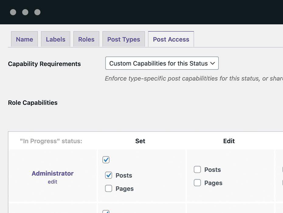 With the addition of the PublishPress Capabilities Pro plugin you can create highly custom permissions for each status. You can control who can set, edit, and delete posts in each status.