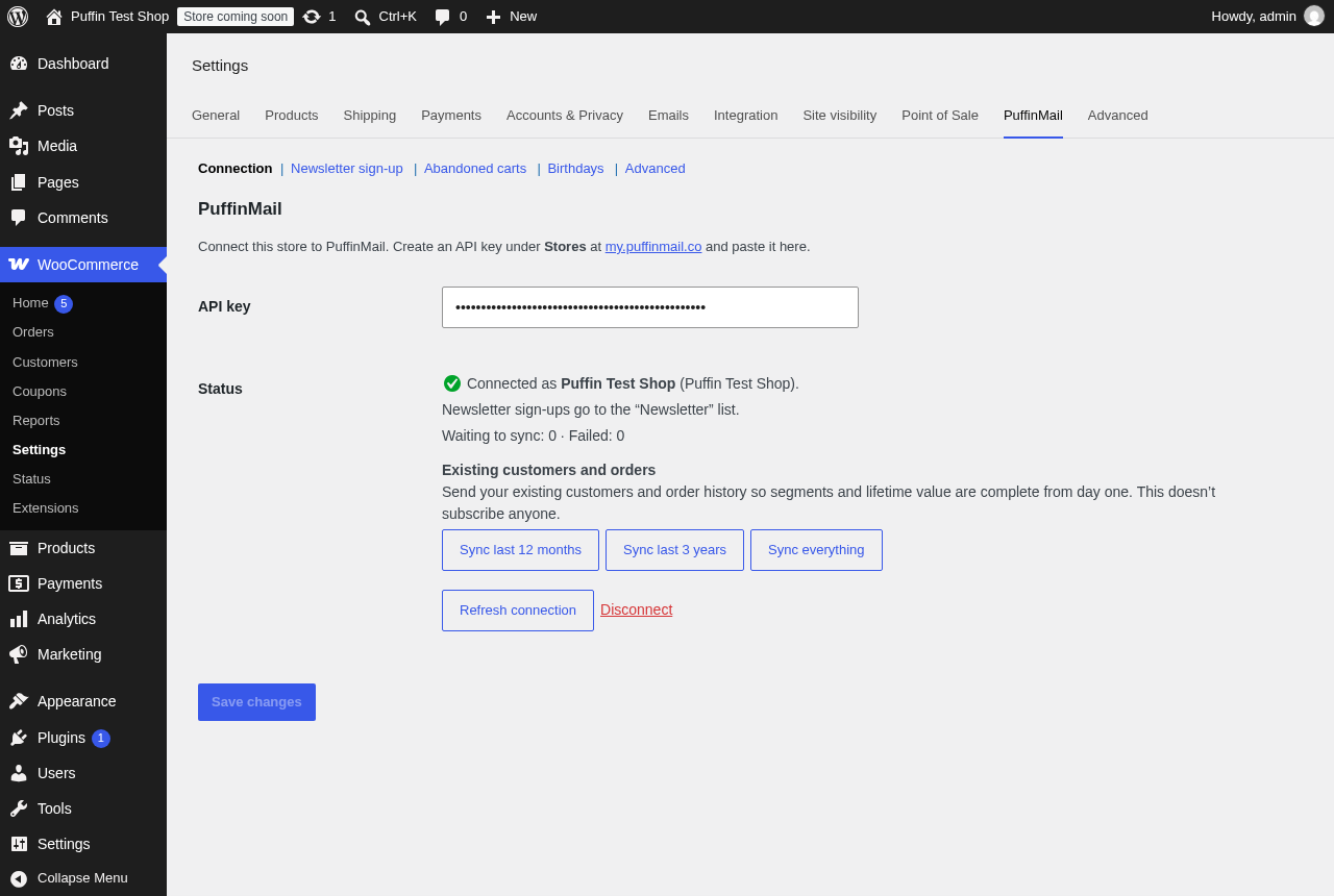 Connect your store with one API key, then send your existing customers and orders.