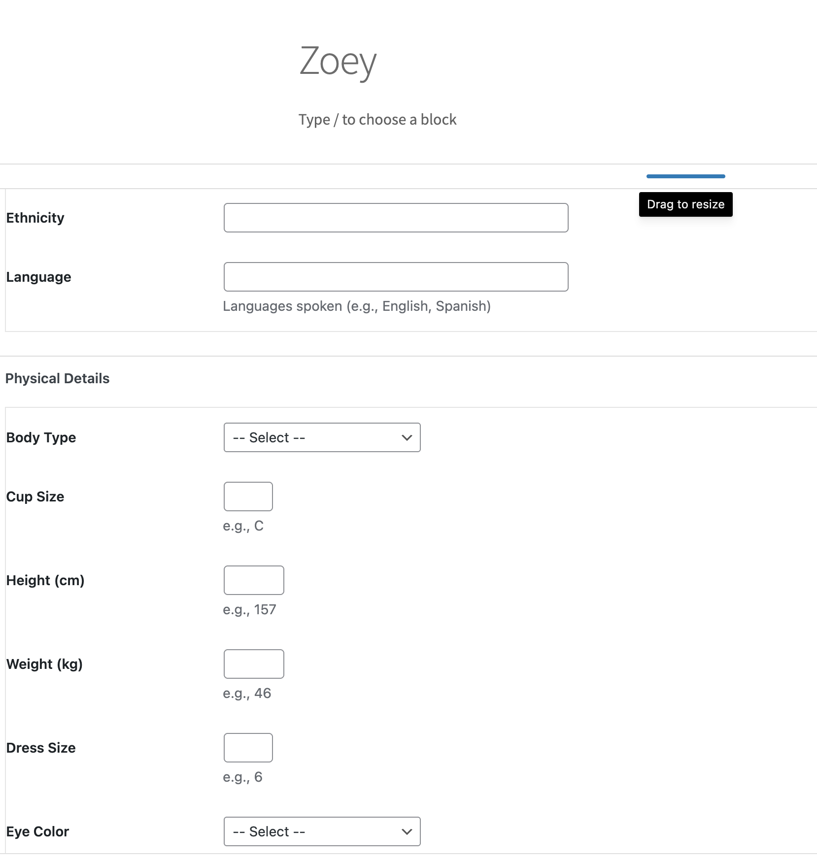 Provider edit page show many of the attributes you can modify