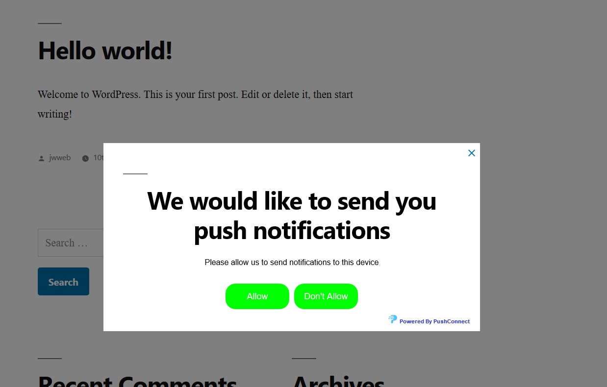 Modal registration!