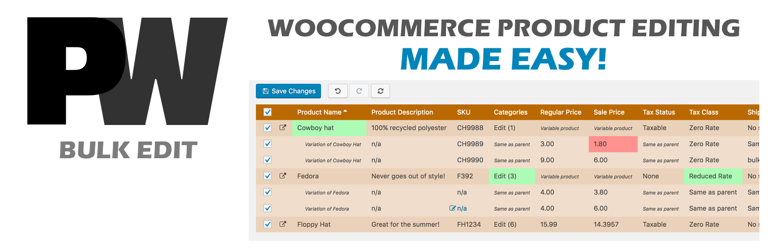 PW WooCommerce Bulk Edit