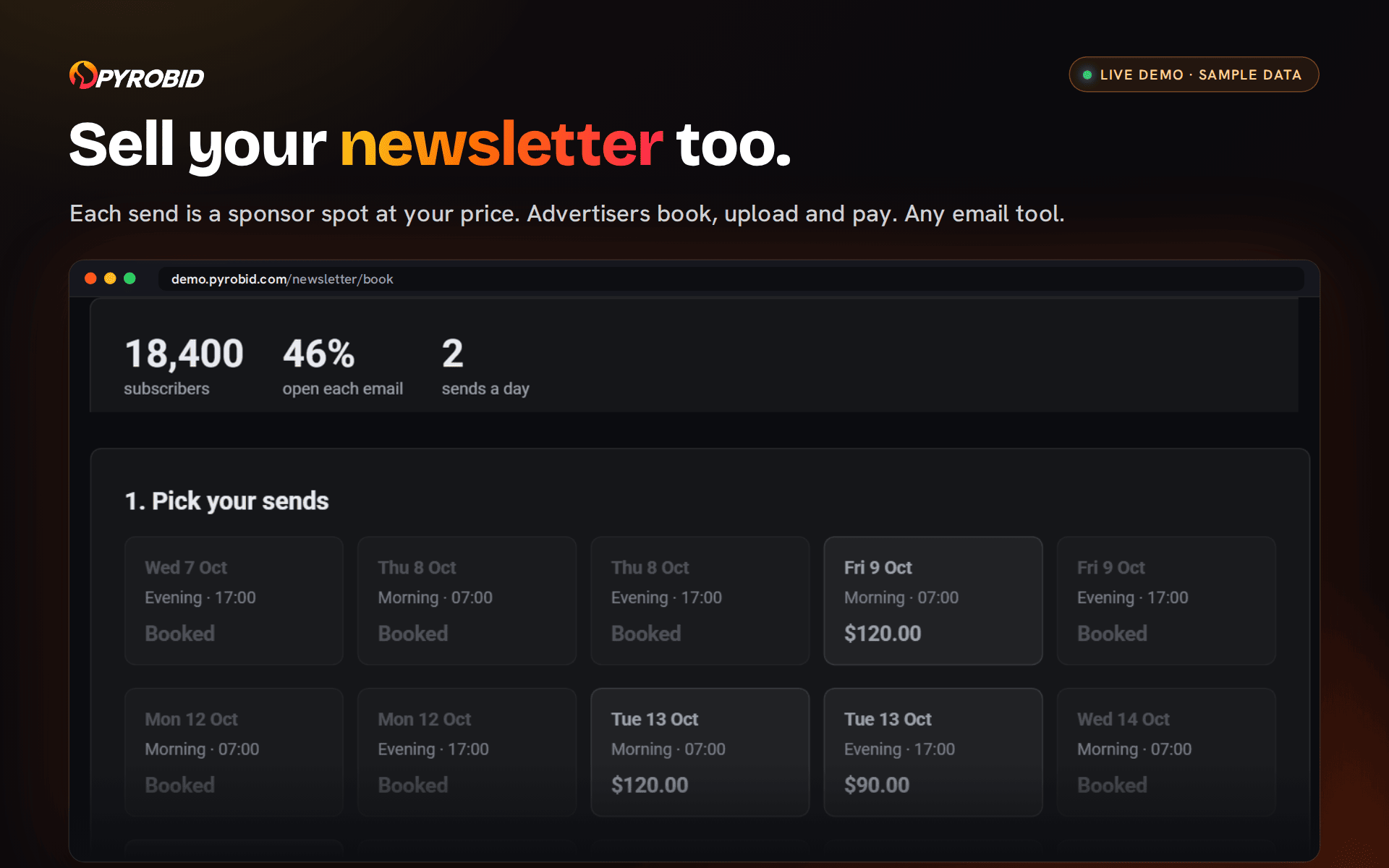 Pyrobid: Sell Ad Space Directly