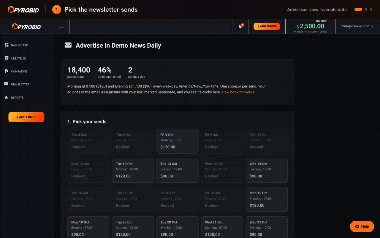 Pyrobid: Sell Ad Space Directly