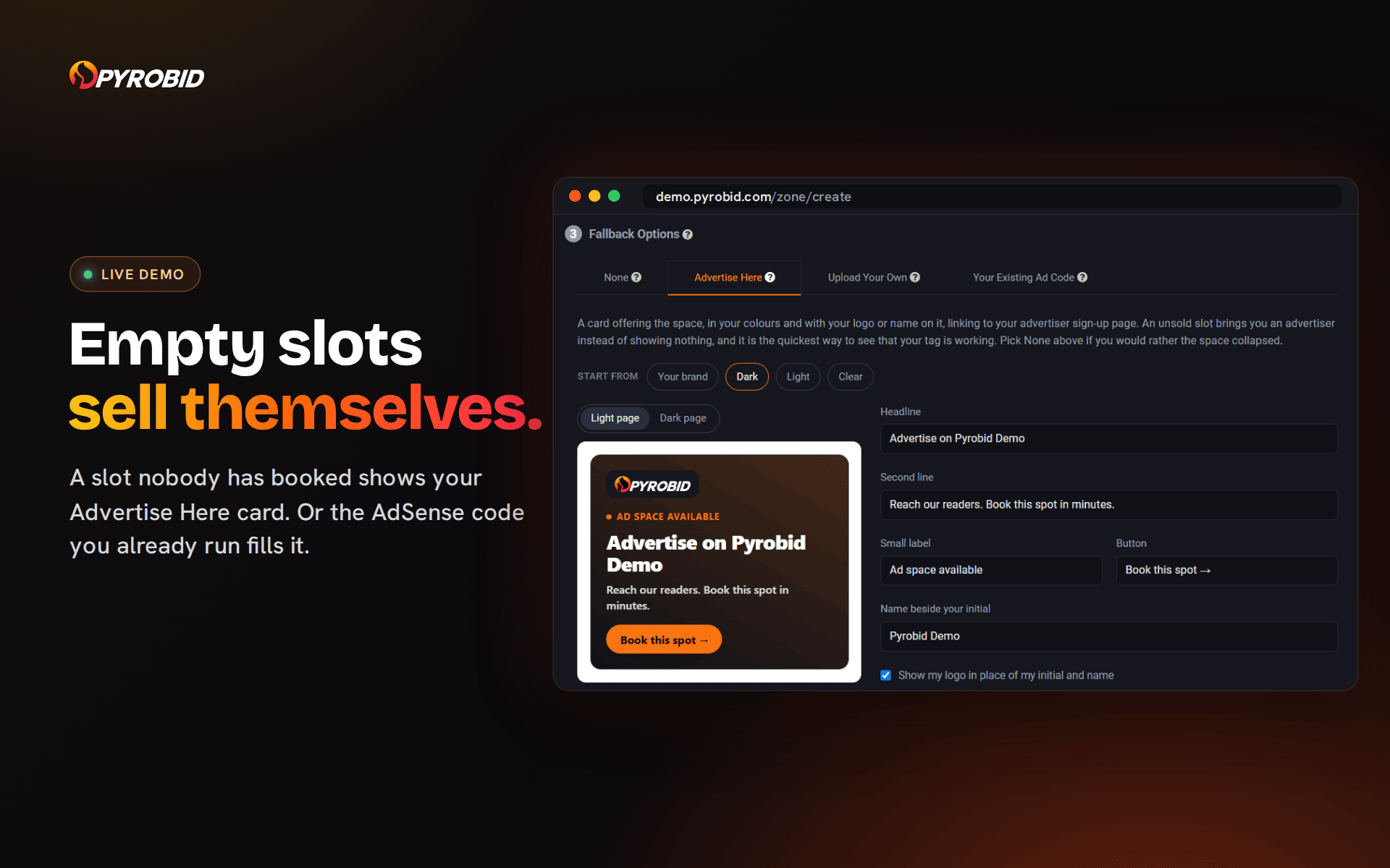 Pyrobid: Sell Ad Space Directly