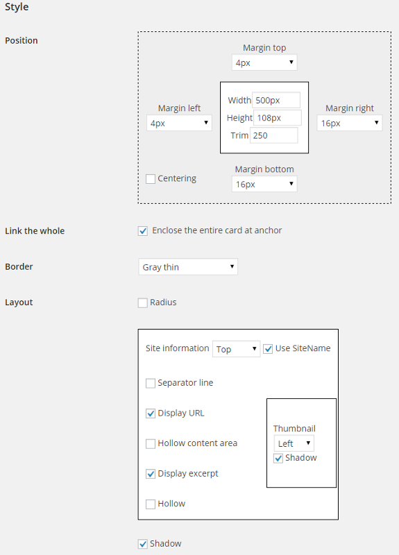 "Options screen"