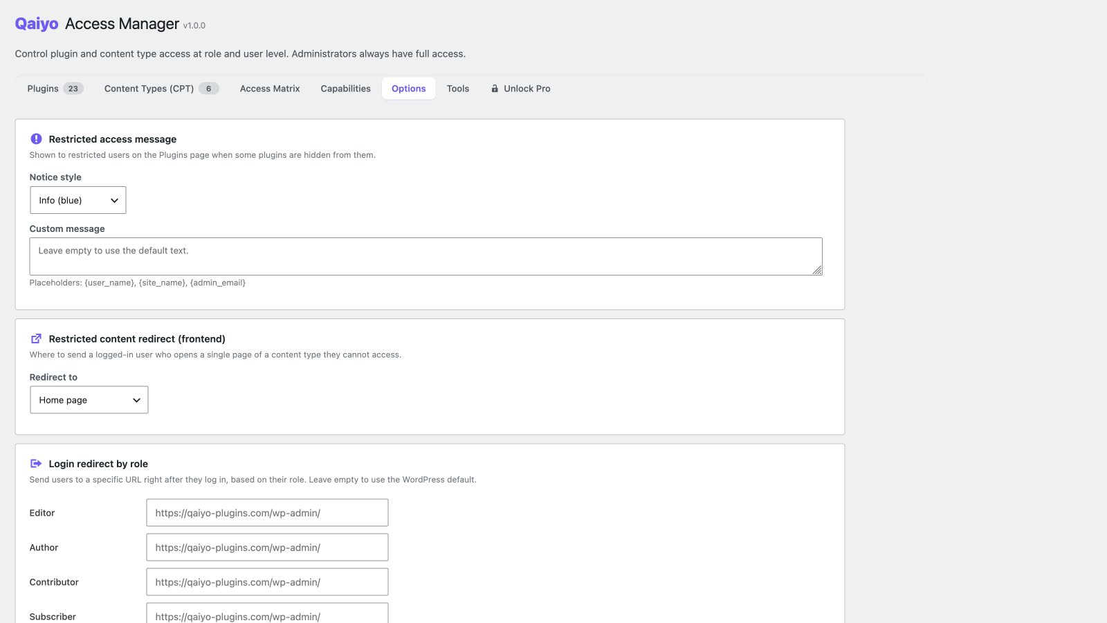 The read-only Capabilities inspector.