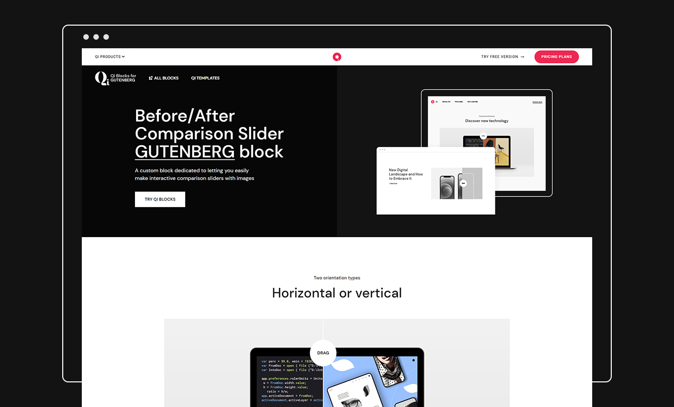 Before/After Slider Block.