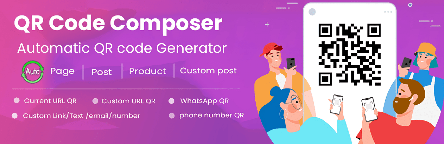 WordPress 外掛 QR Code Composer – Dynamic QR Code Generator 的封面圖片。