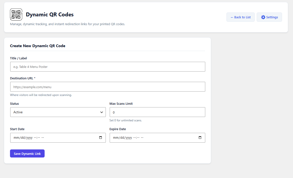Create a Dynamic QR code (Pro)