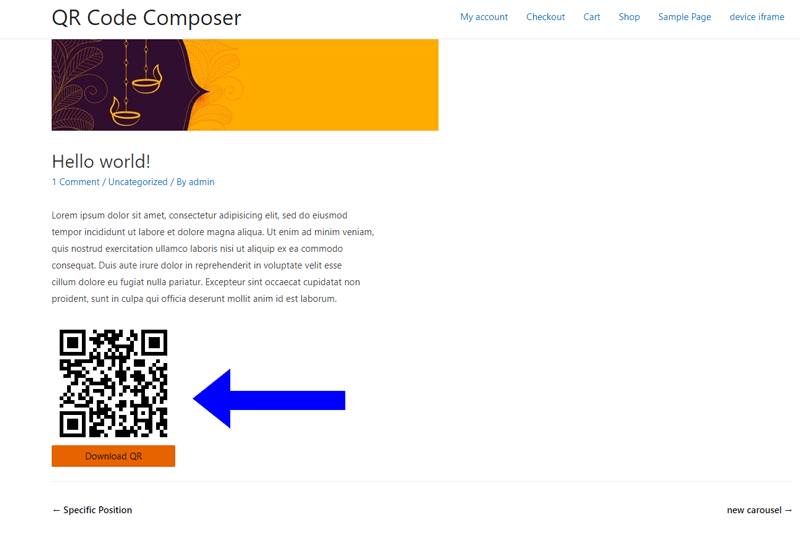 QR code on frontend