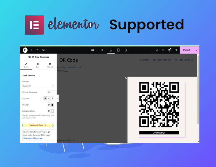 QR Code addon for Elementor Page Builder