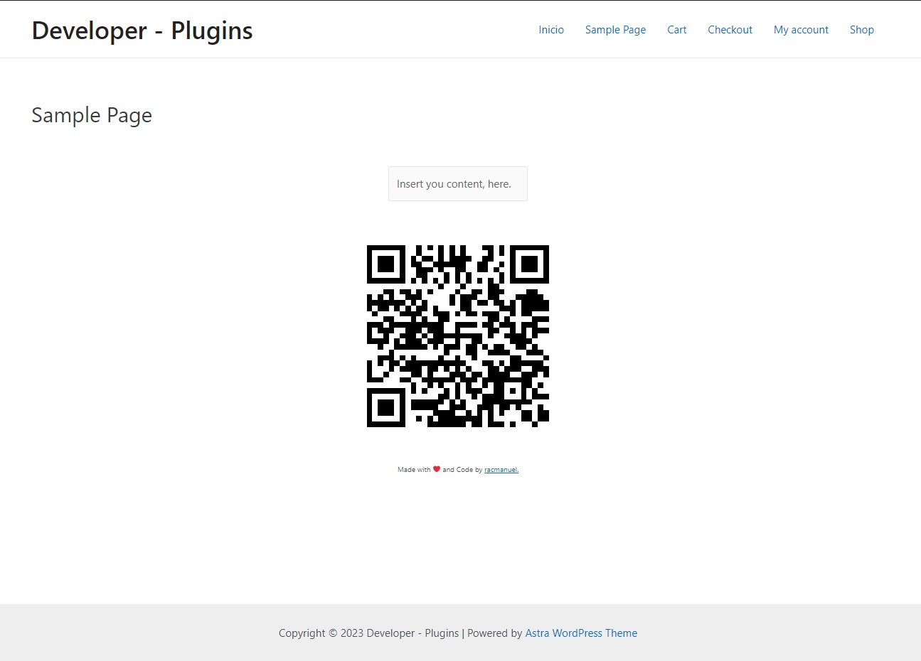 QR Link Generator for WP - Screenshot 1