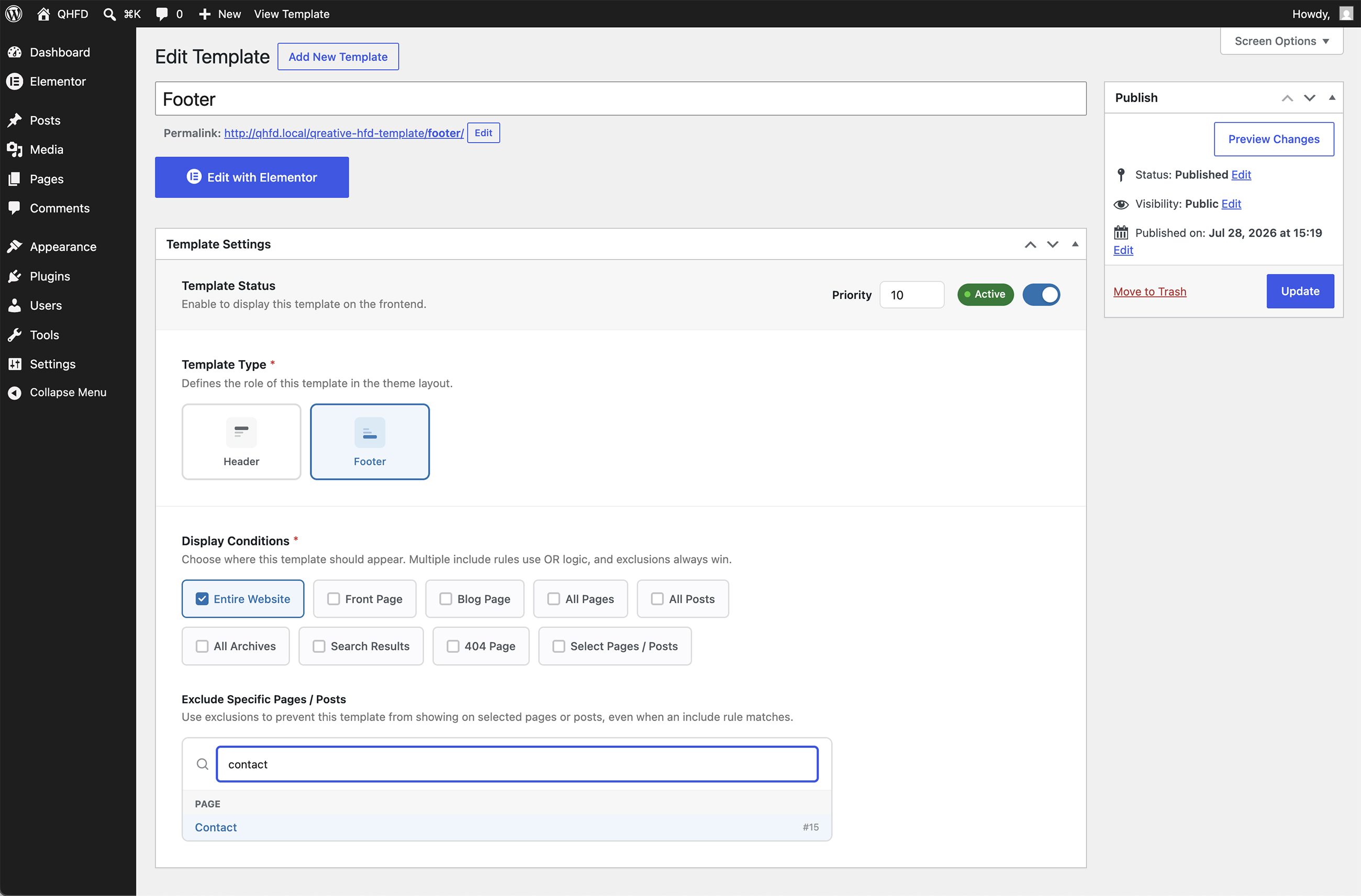 Qreative Header Footer Designer
