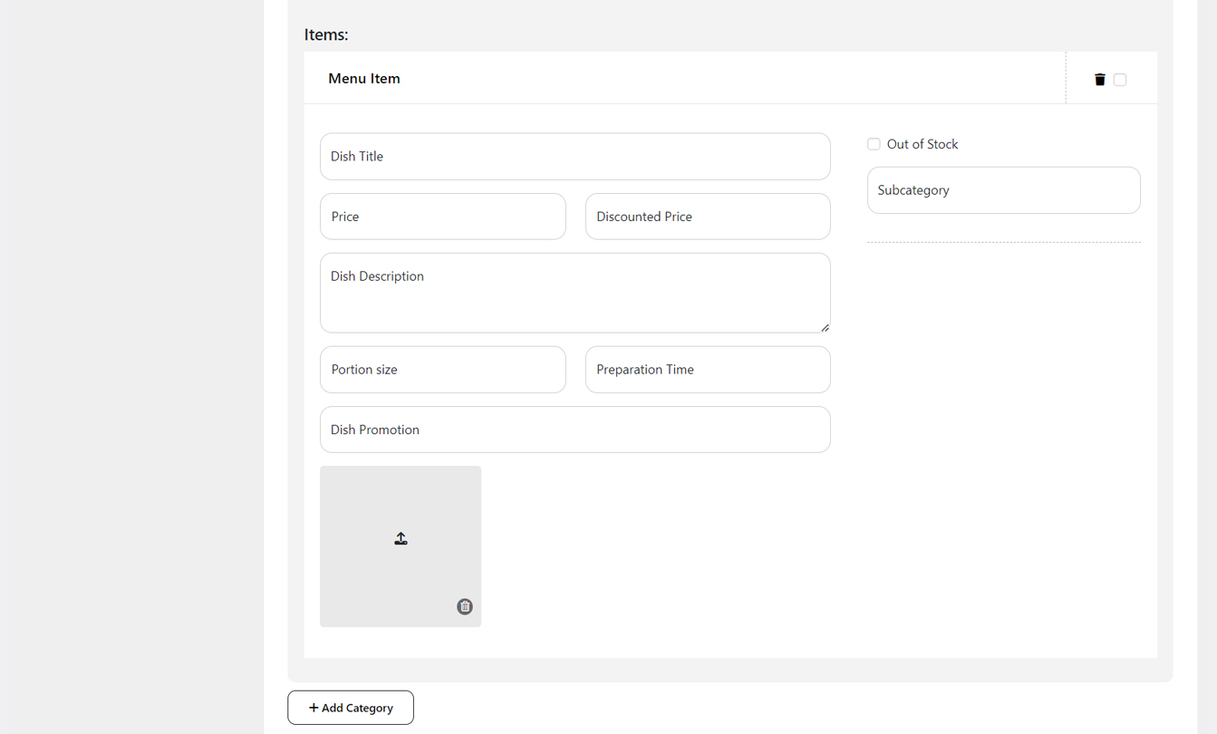 Menu Builder: Adding Foods.