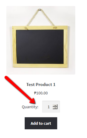 This is where the quantity field would appear