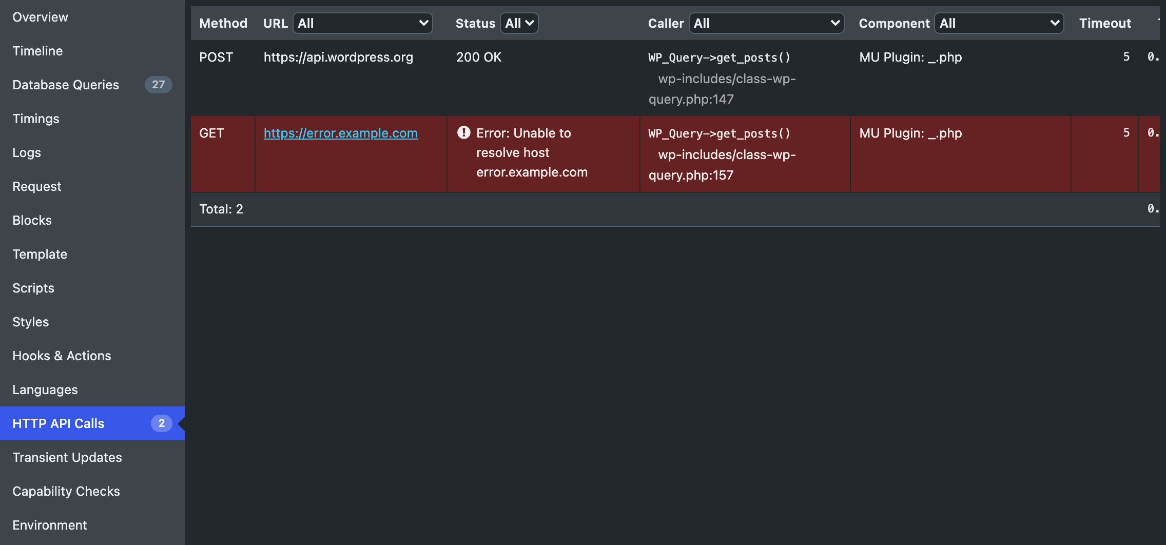 Solicitações de API HTTP