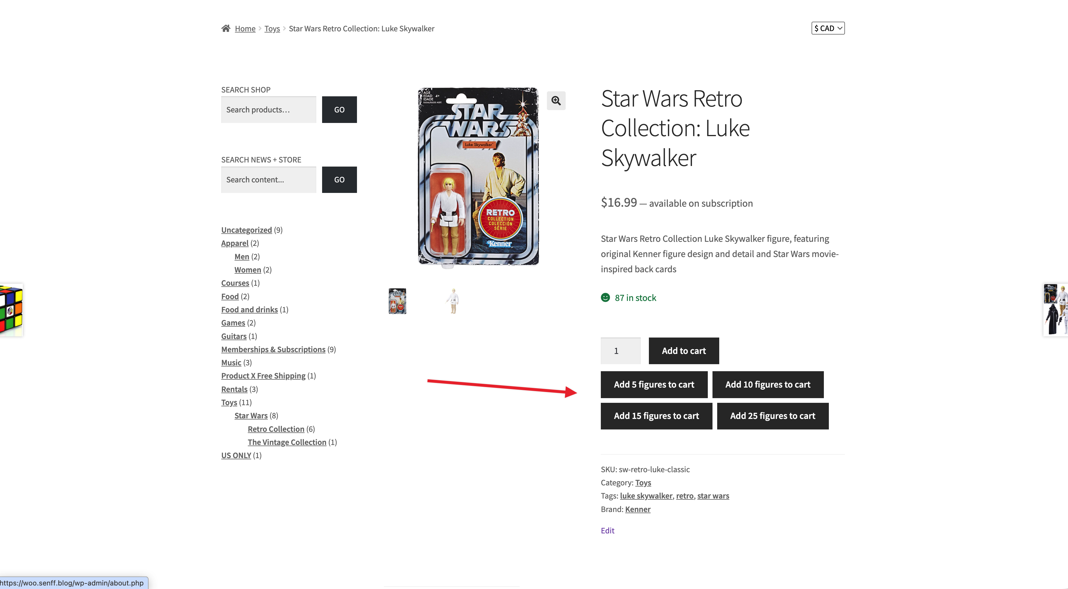 Example on product page