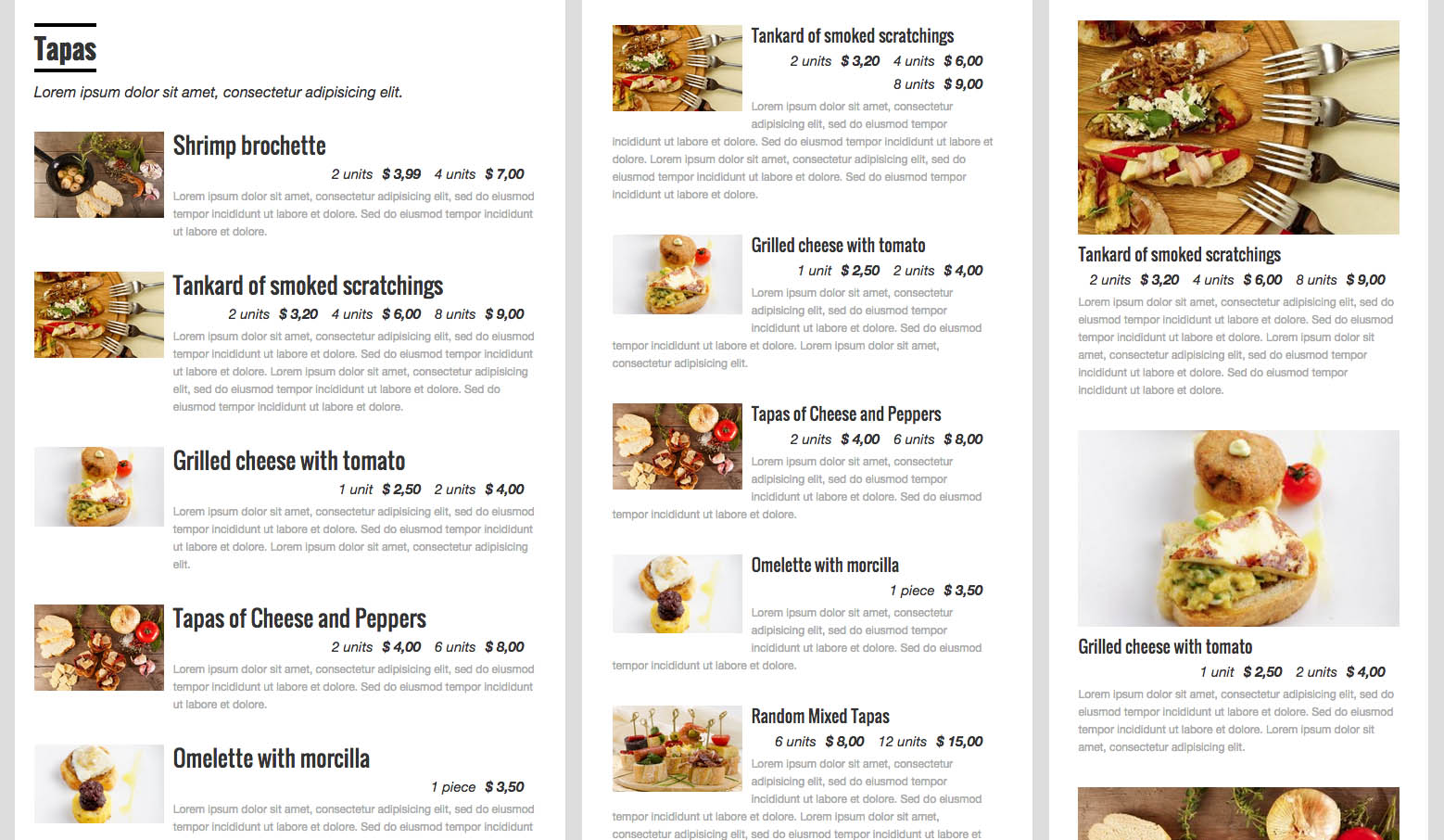 Quick Restaurant Menu — WordPress Plugins