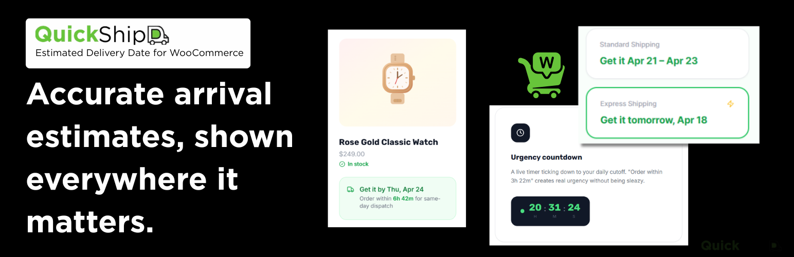 QuickShipD — Estimated Delivery Date for WooCommerce