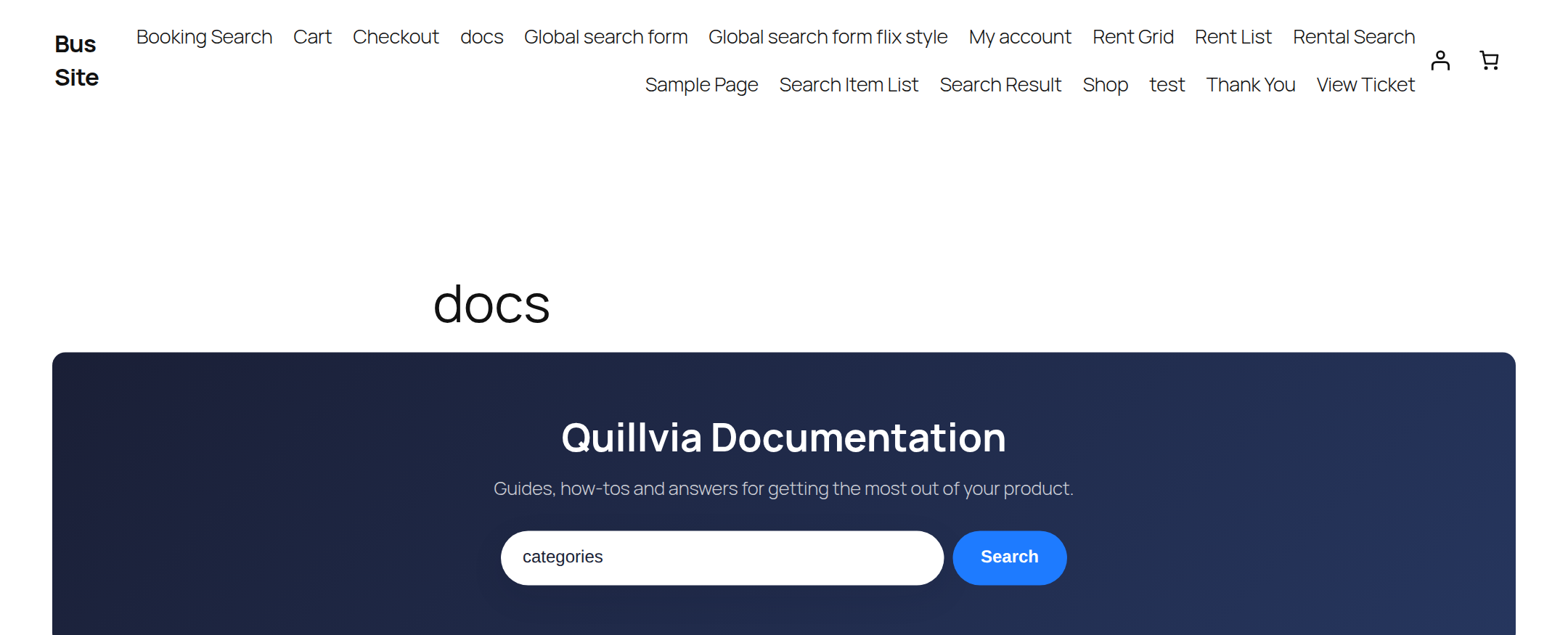 Front-end search results, in grid view.