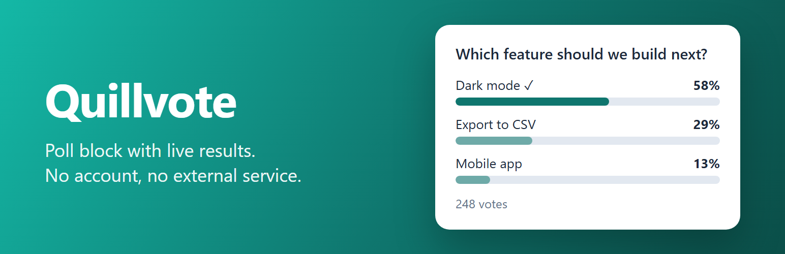 WordPress 外掛 Quillvote – Poll Block 的封面圖片