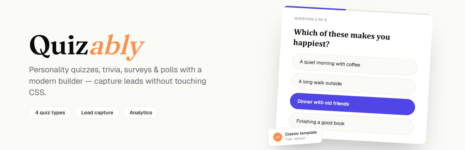 Quizably – Survey & Personality Quiz Builder
