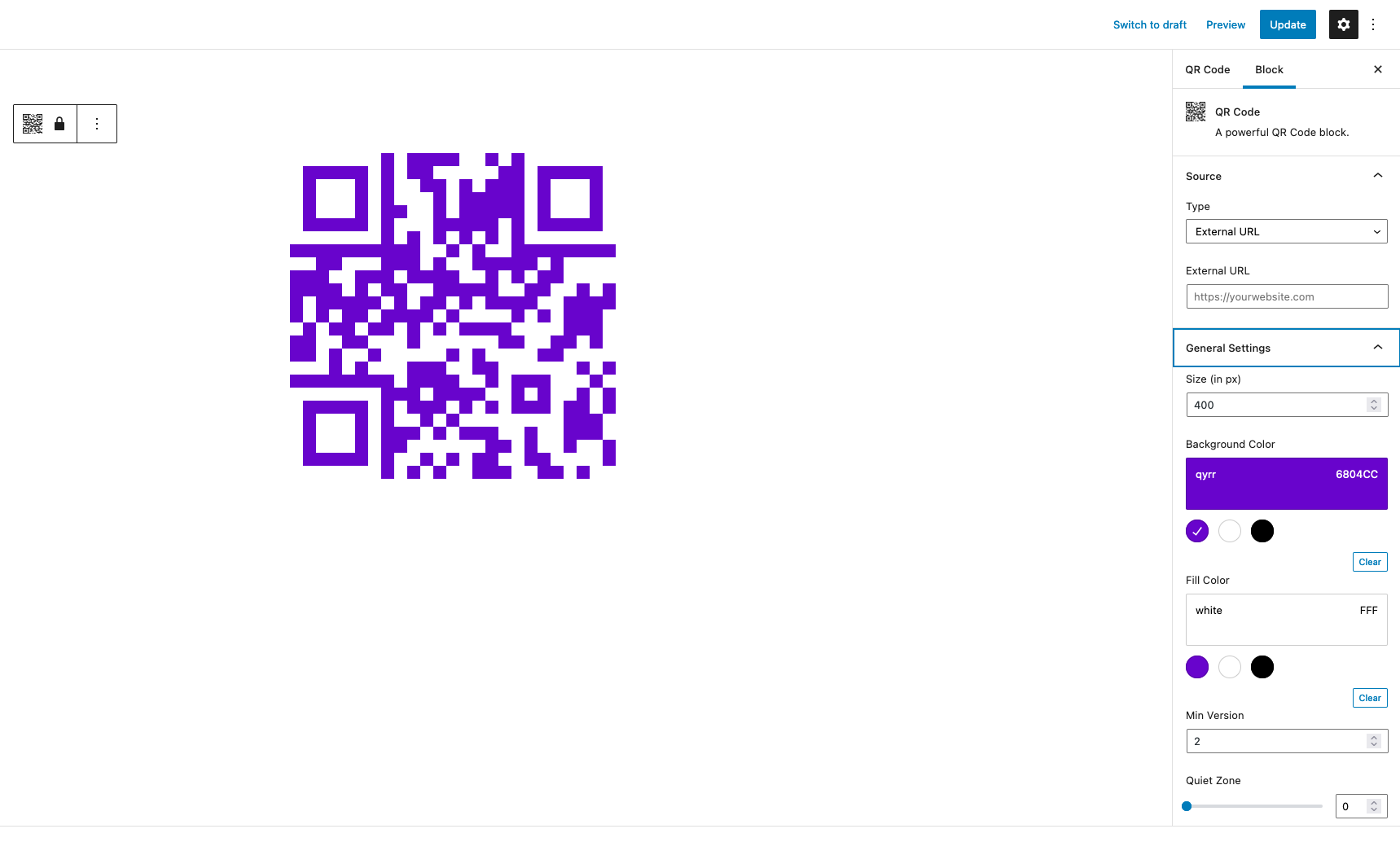 QR Code creation