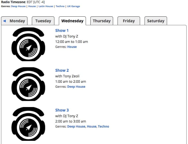 Tabbed Schedule View